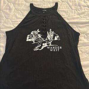 Torrid Black Wander West Eyelet Tank Top